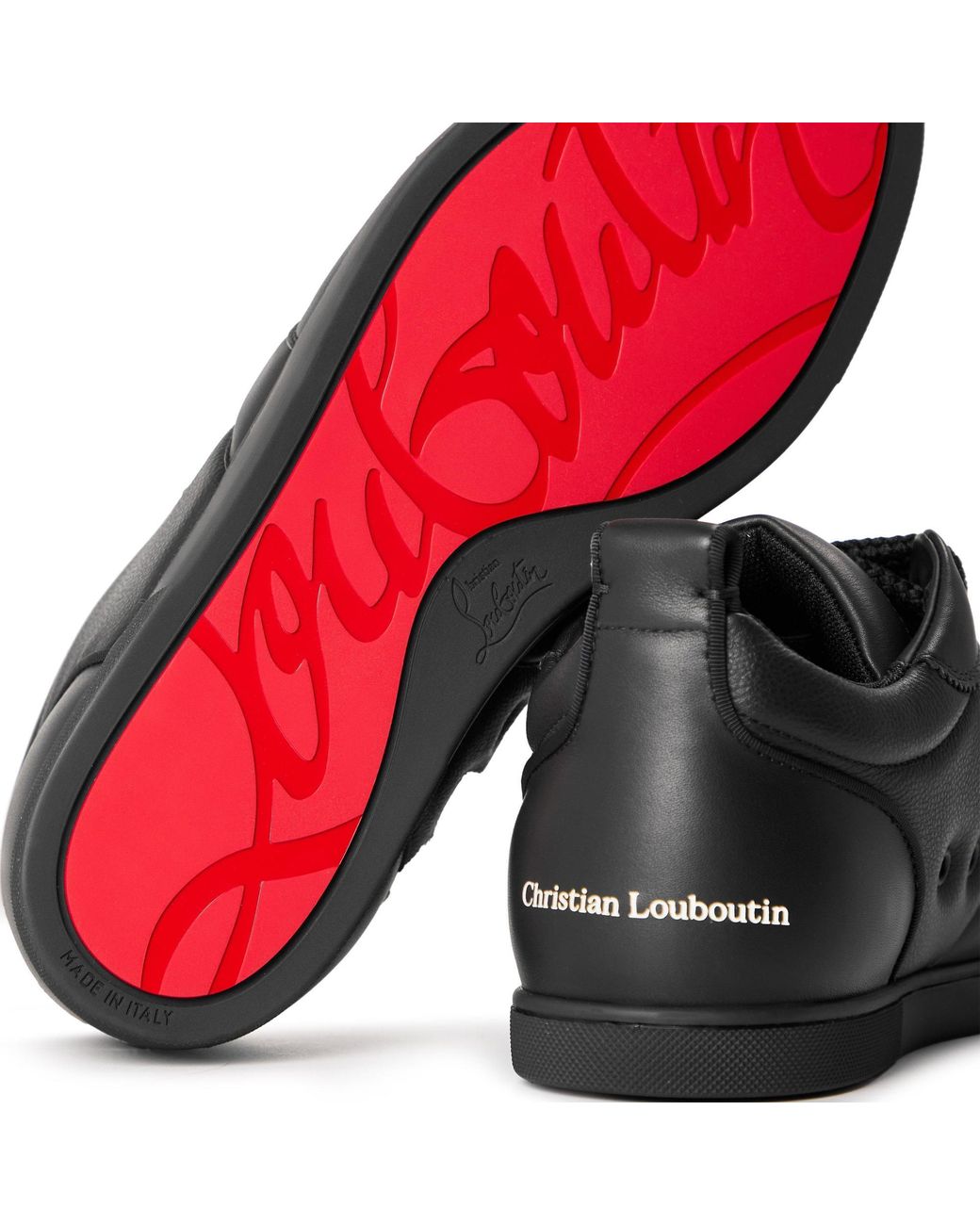 Christian Louboutin Black Solid Color Low Top Trainers for men