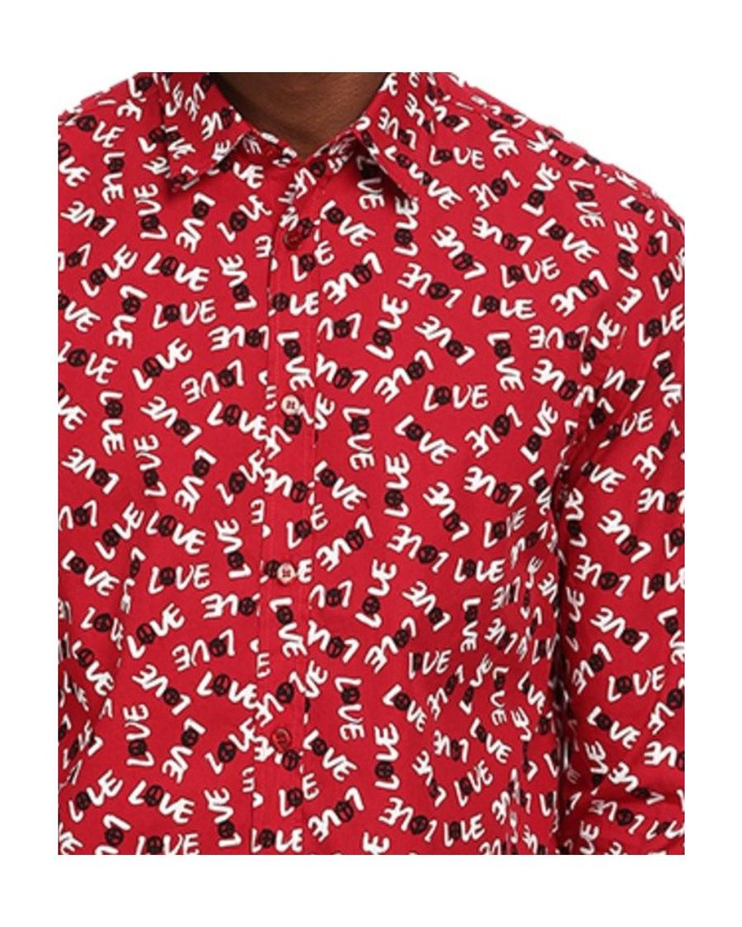 Moschino Red Printed Shirt for men