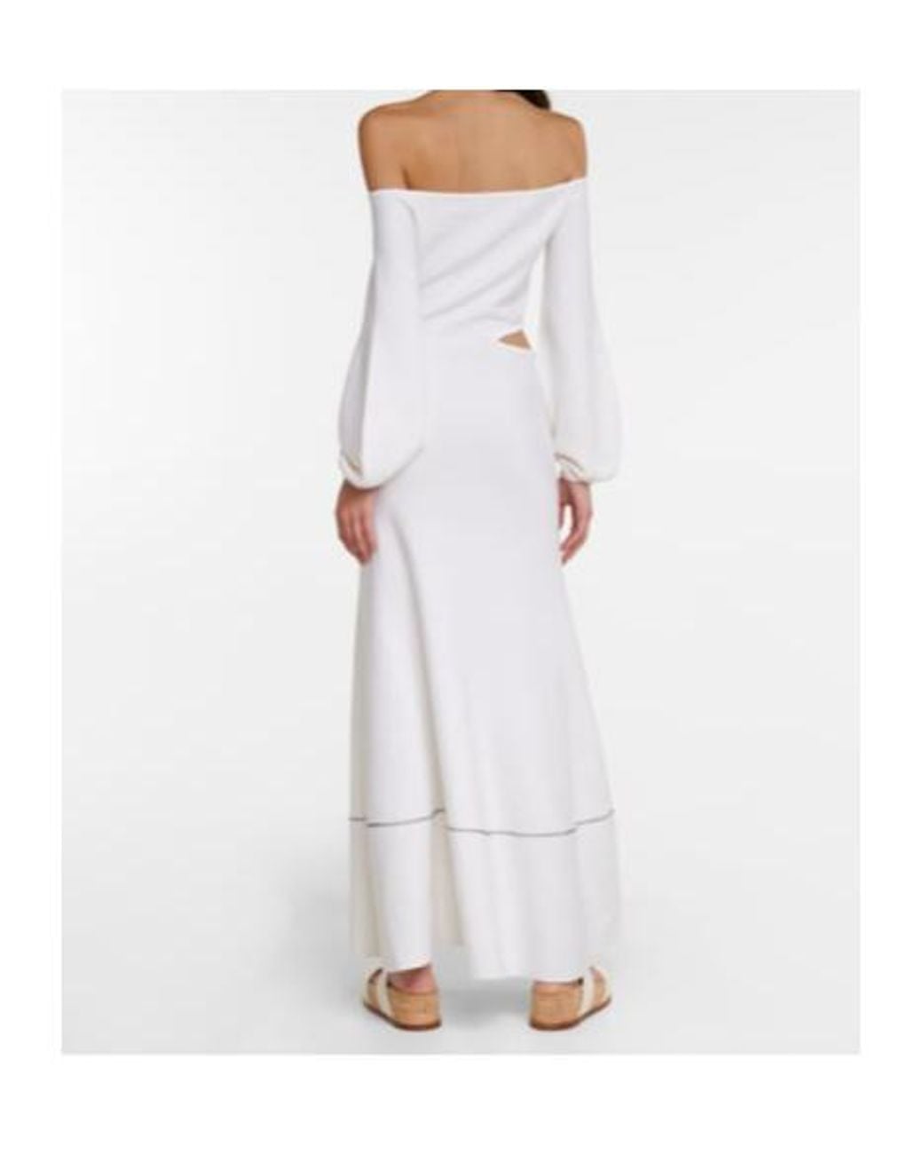Gabriela Hearst White Off-The-Shoulder Midi Dress