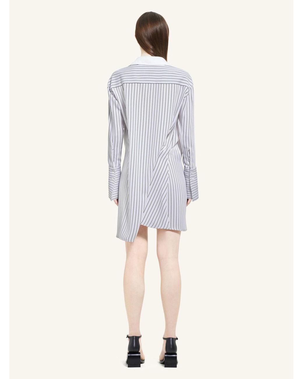 Courreges White Courrèges Twist Striped Shirt Dress
