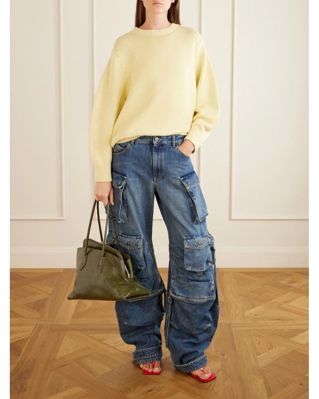 The Attico Blue High-Waist Loose Denim Jeans