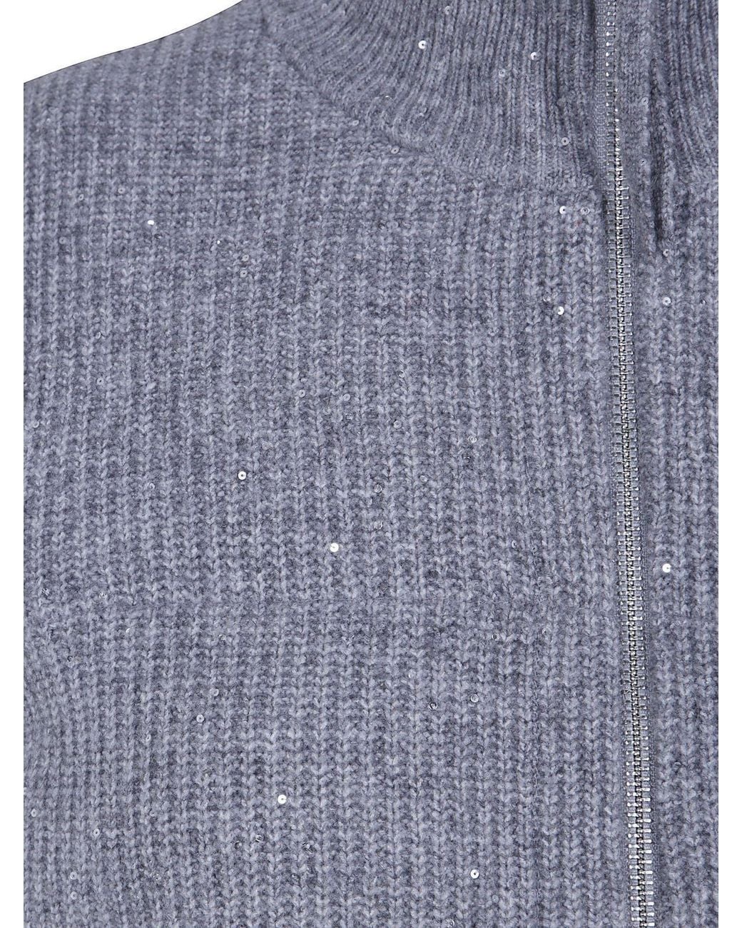 Seventy Blue Zip Sequin Knitted Gilet