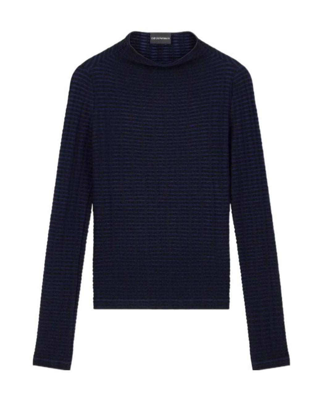 Emporio Armani Blue Horizontal-Stripe Sweater