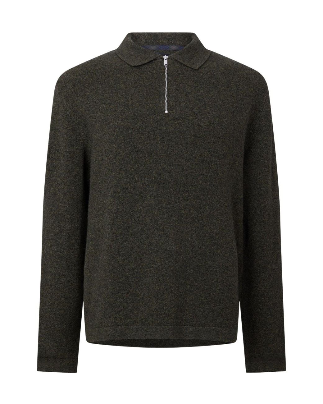 Barbour Black Zip Polo Knit Sweater for men
