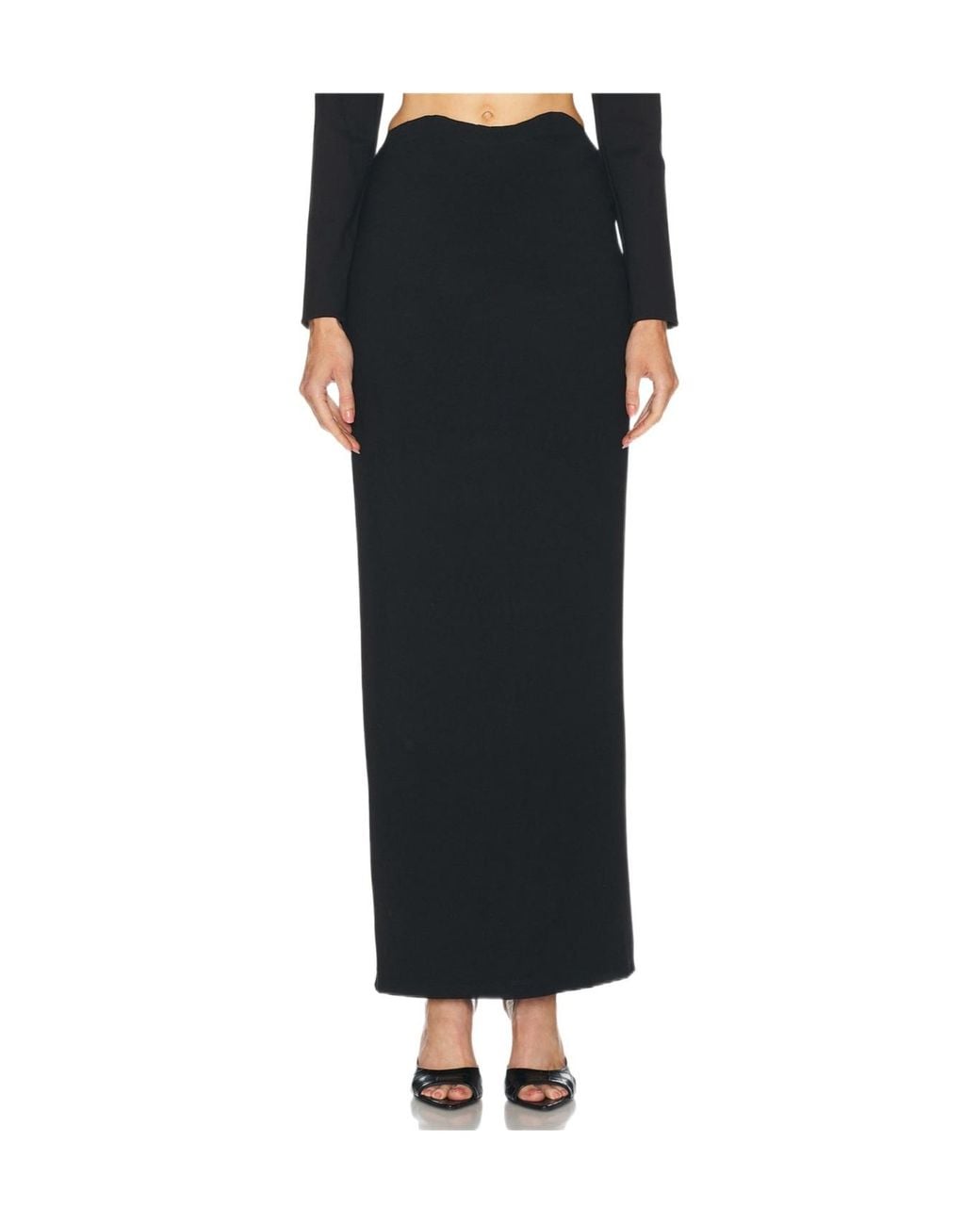 Staud Black Petunia Maxi Column Skirt