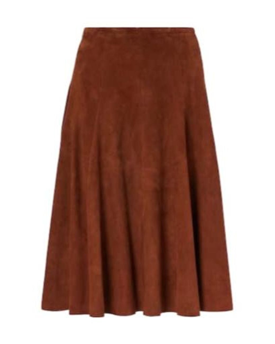 Stouls Brown Sabrina Suede Midi Skirt
