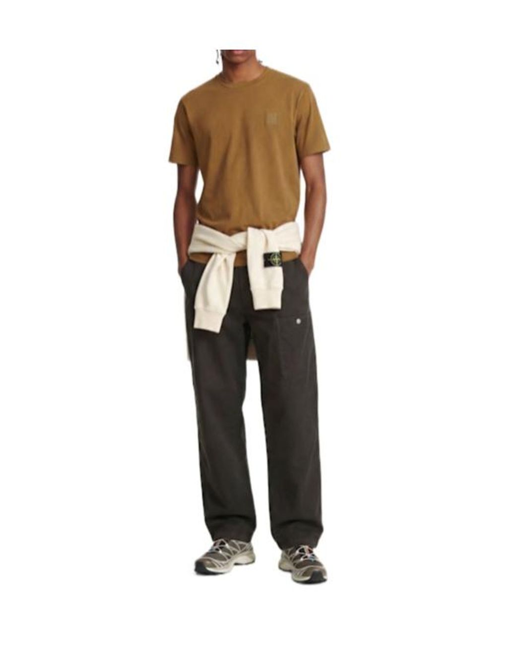 Stone Island Brown Warm Crew Neck Short for men