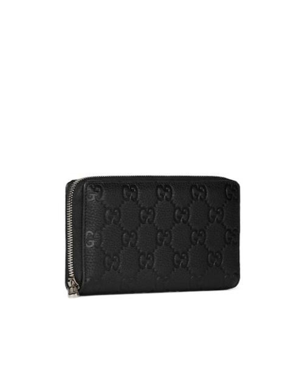 Gucci Black Imprint Zip Around Wallet for men