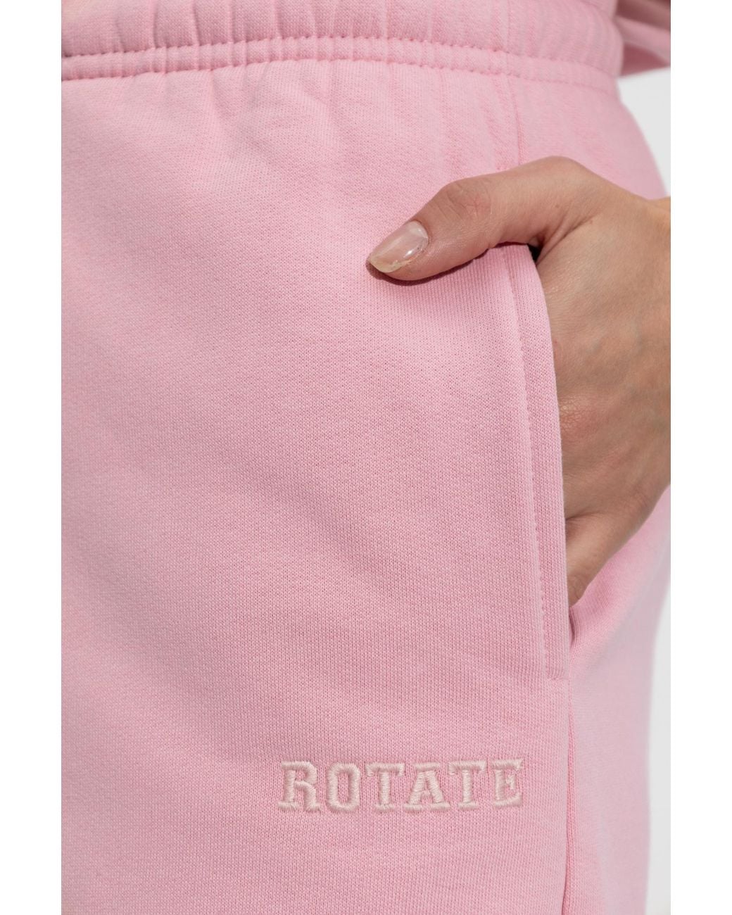ROTATE BIRGER CHRISTENSEN Pink Logo-Embroidered Track Pants