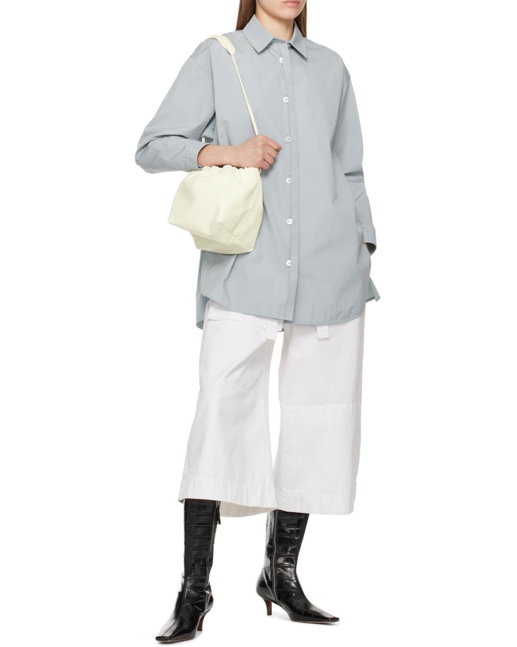 Jil Sander Natural Dumpling Drawstring Shoulder Bag