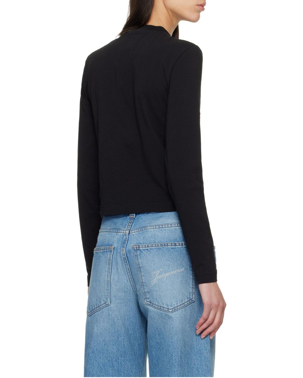 Jacquemus Black Logo Patch Long-Sleeve Top