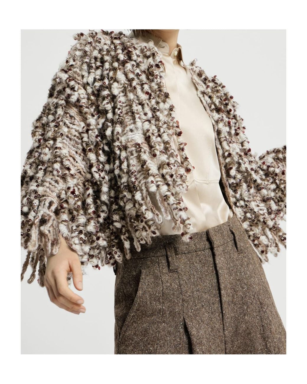 Brunello Cucinelli Multicolor Dazzling Twist Embroidered Cardigan