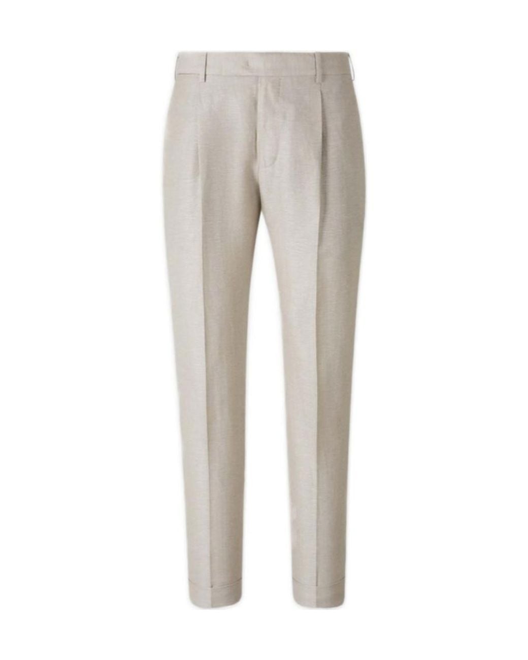 Pt Pantaloni Gray Pleated Cuffed Trousers for men