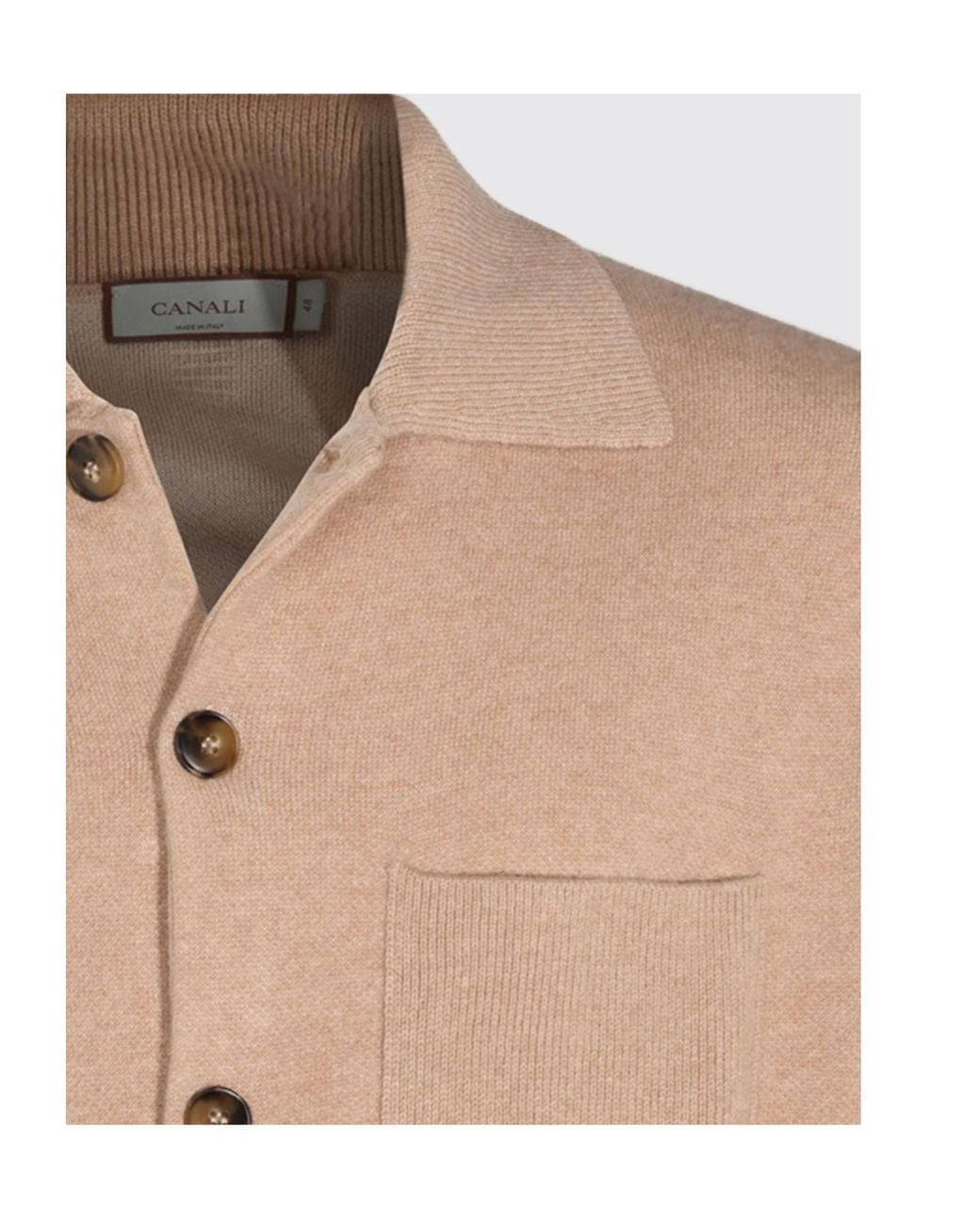 Canali Natural Button-Up Shirt Collar Cardigan for men
