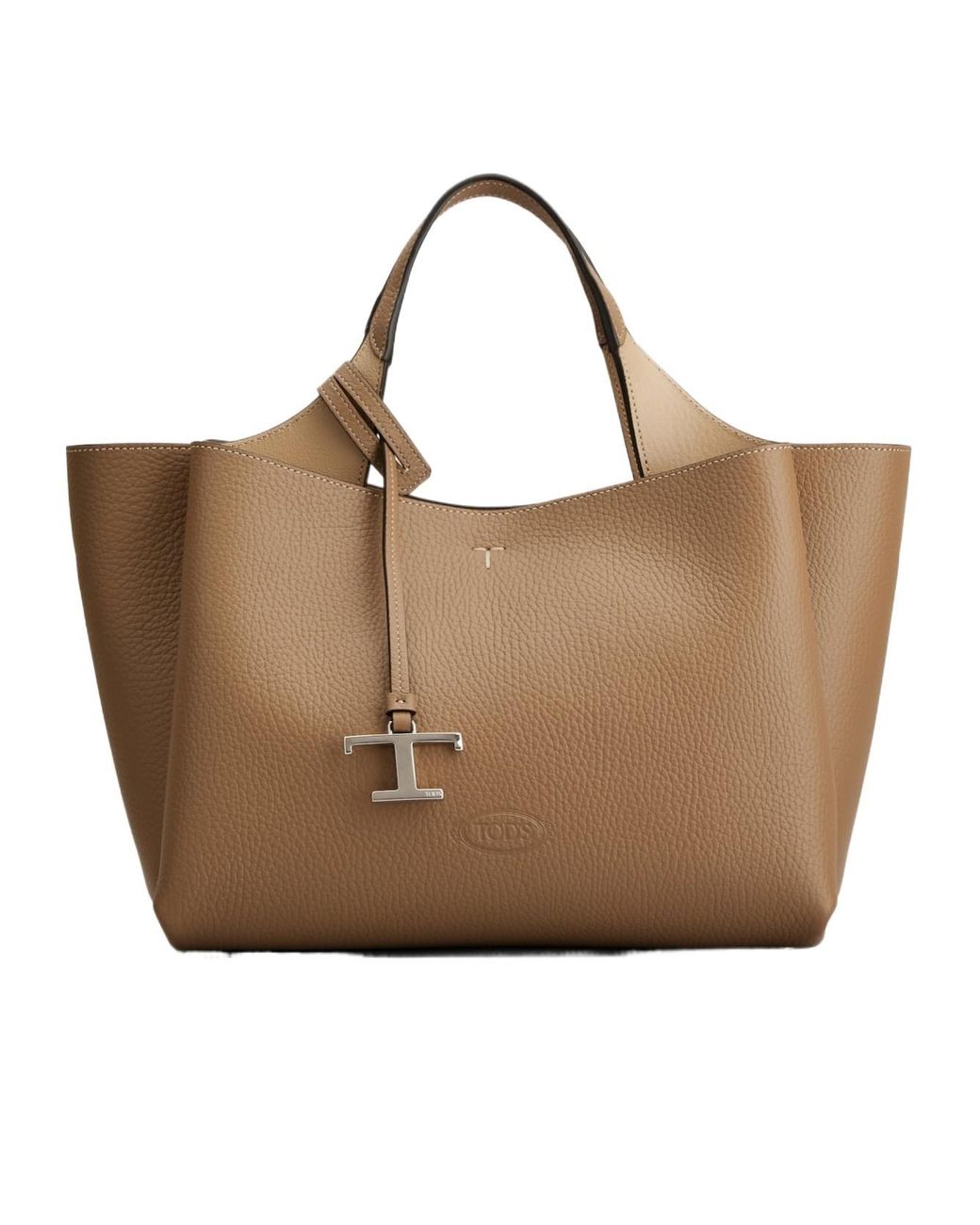 Tod's Brown Logo Plaque Top Handle Bag