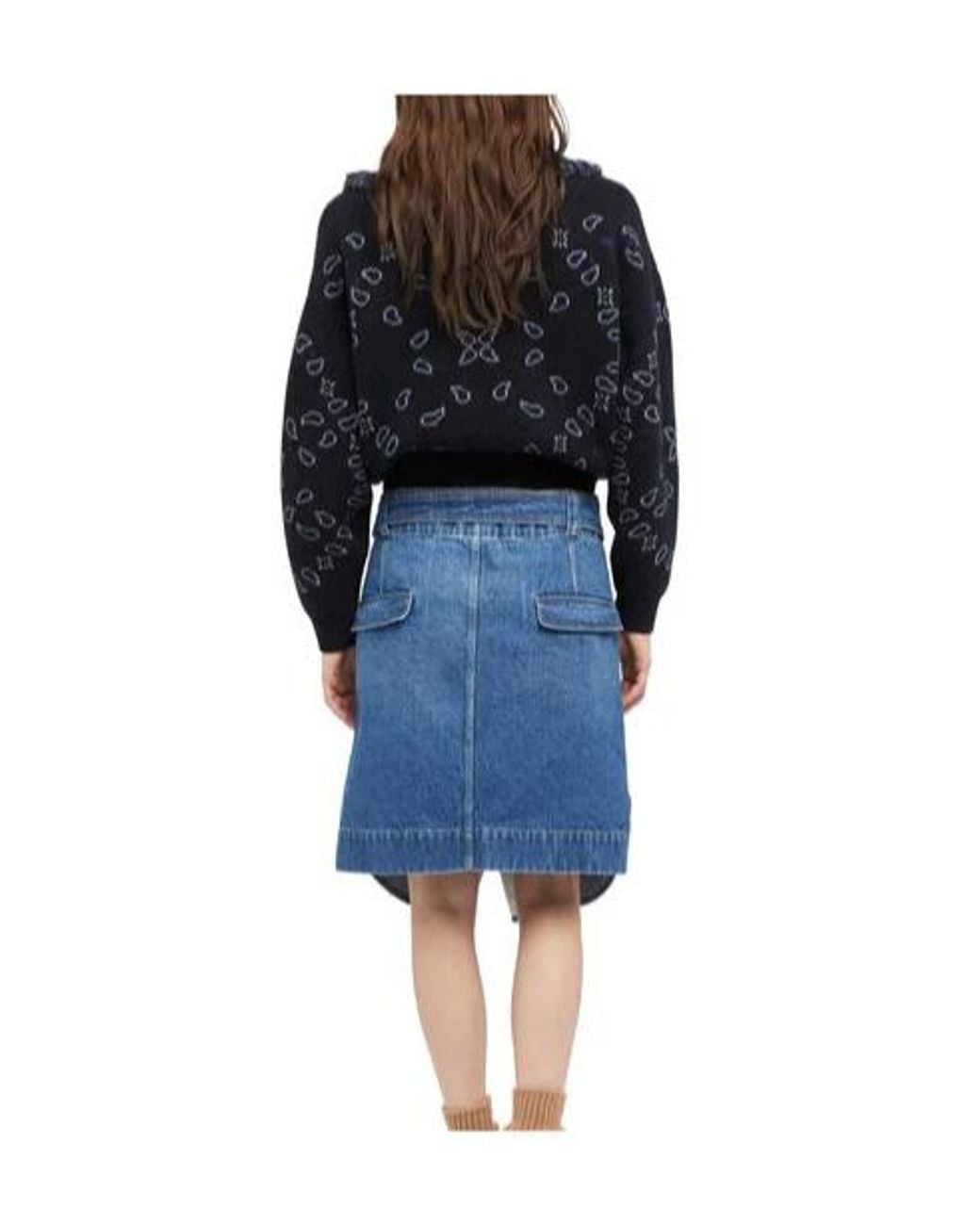 Alanui Blue Bandana Jacquard Knit Cardigan