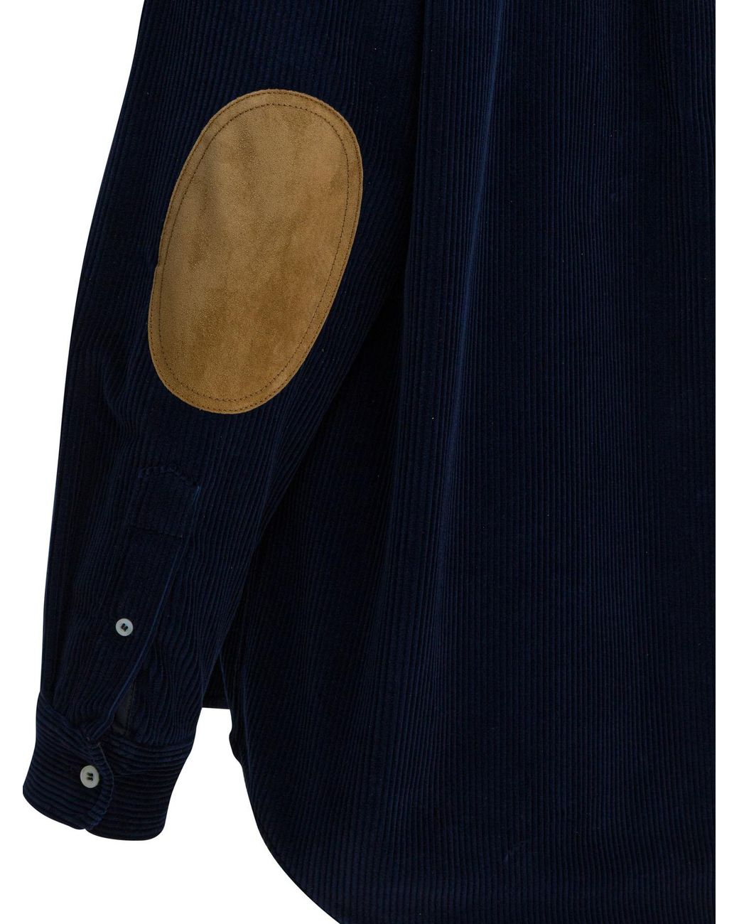 Miu Miu Blue Corduroy Oversized Poplin Shirt