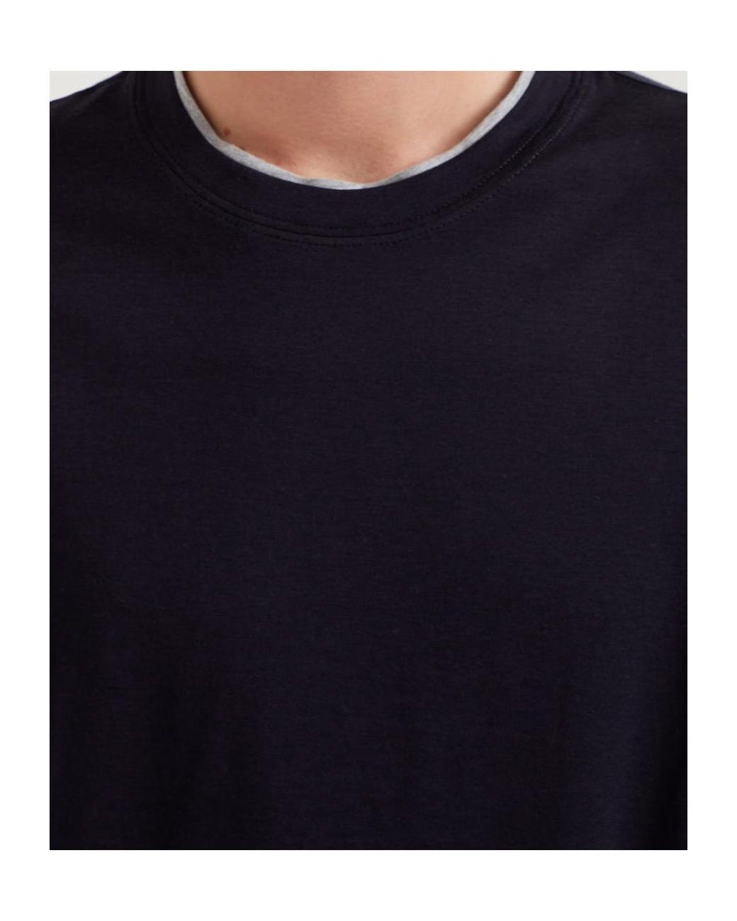 Brunello Cucinelli Black Lightweight Jersey Crewneck T-Shirt for men