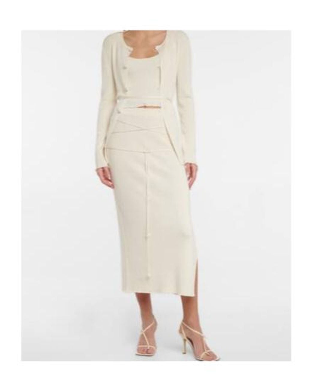Altuzarra White Maia Ribbed-Kit Crop Top