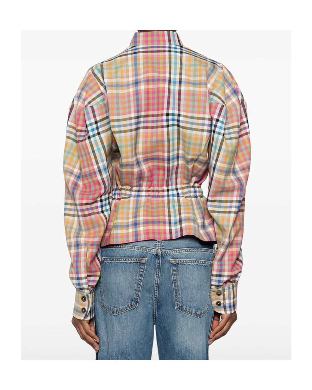 Vivienne Westwood White Plaid Cropped Top