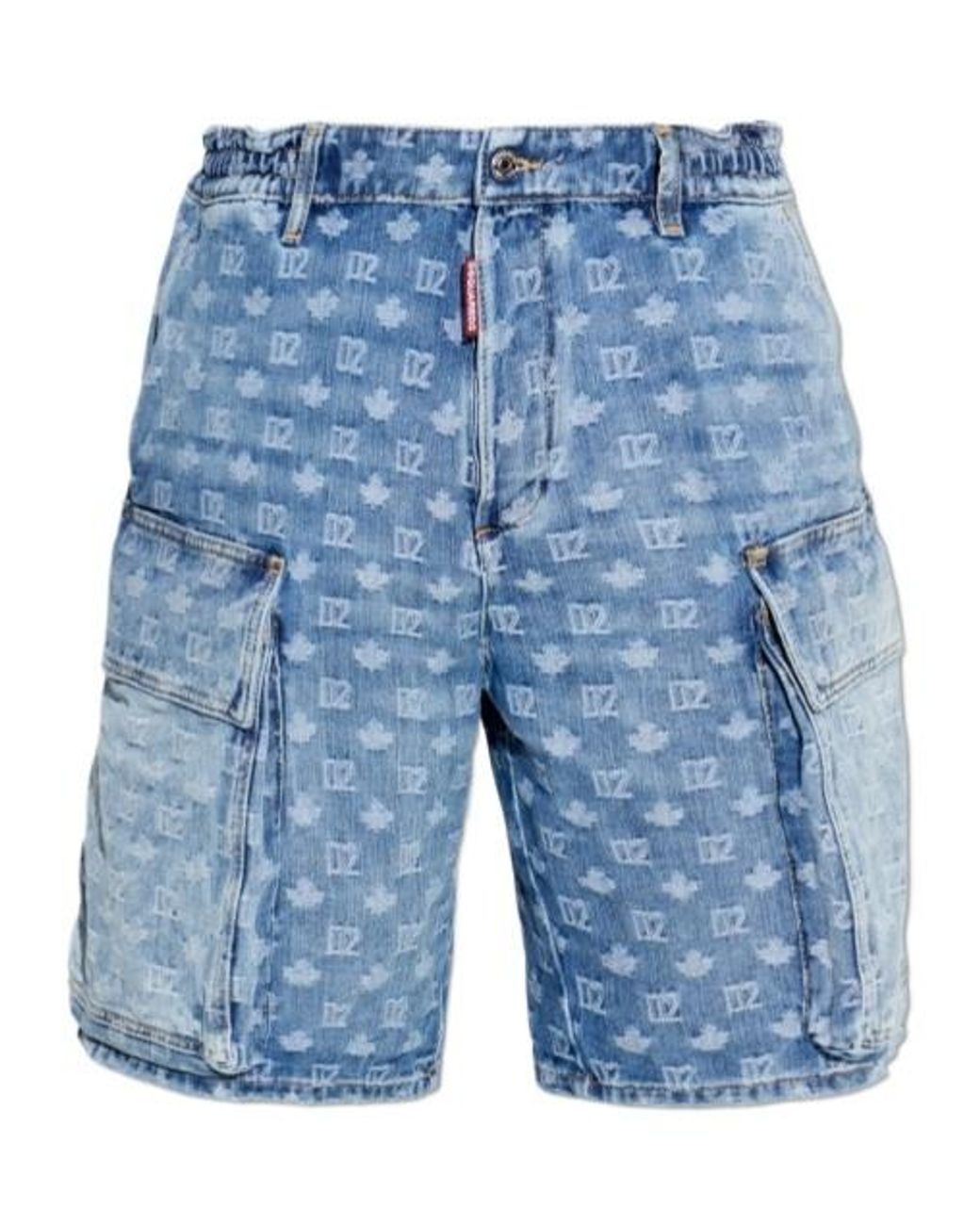 DSquared² Blue Light Wash Utility Shorts for men