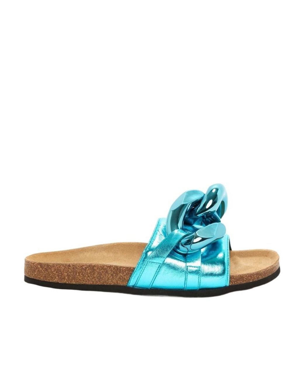 J.W. Anderson Blue Chain-Link Detail Slides