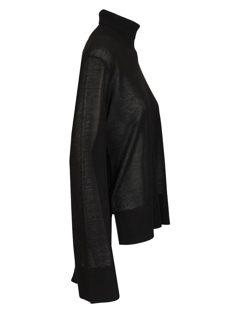 Totême  Black Turtleneck With Slits On The Sleeves