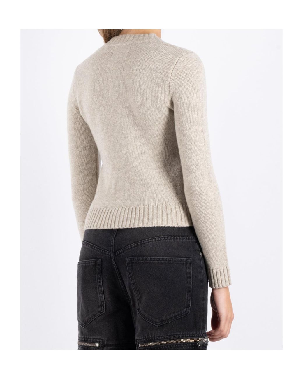 Isabel Marant White Long-Sleeved Knitted Cardigan