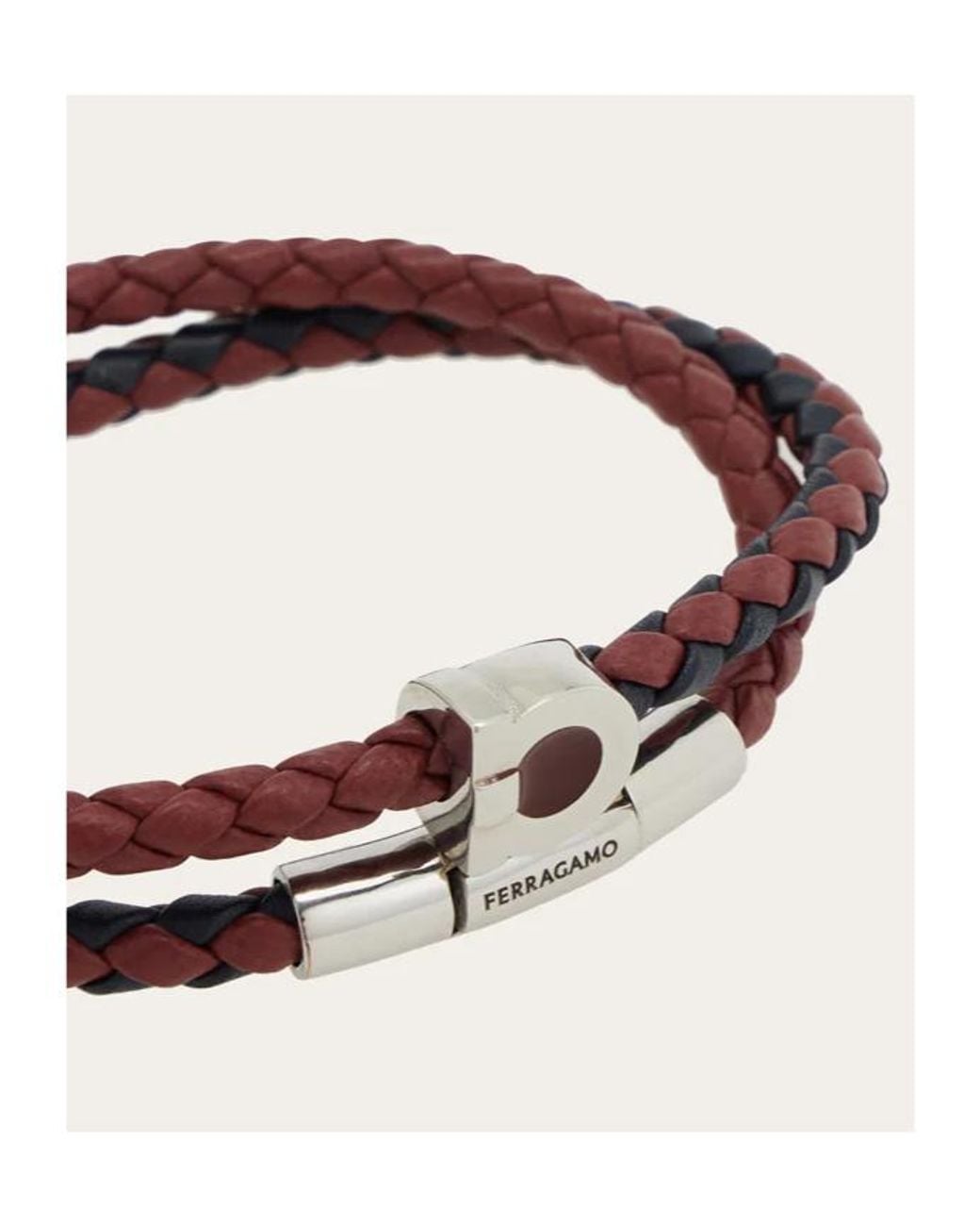 Ferragamo White Double-Loop Bracelet With Buckle