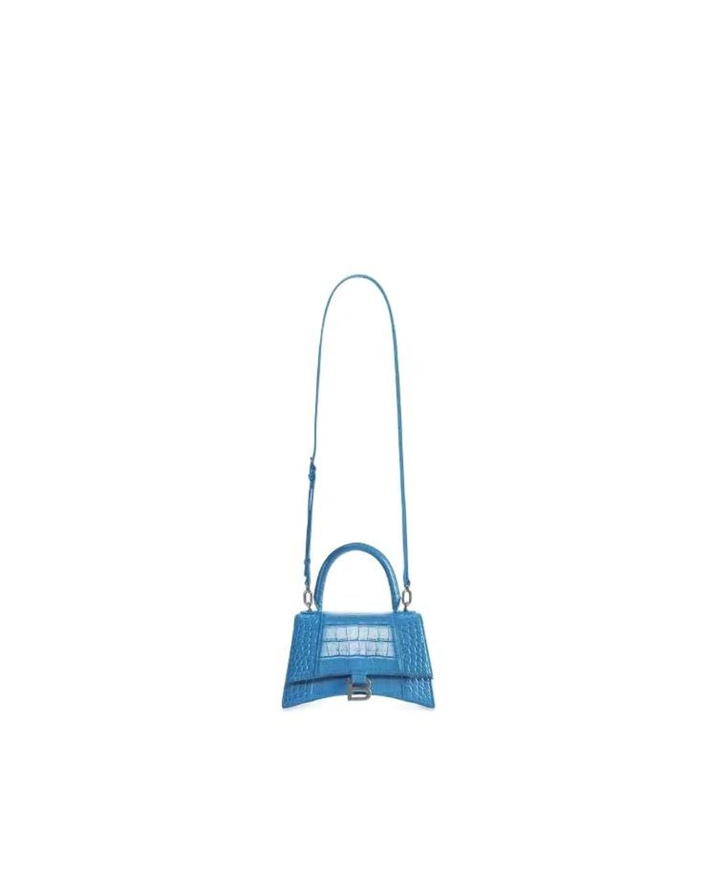 Balenciaga Blue Small Hourglass Tote Bag