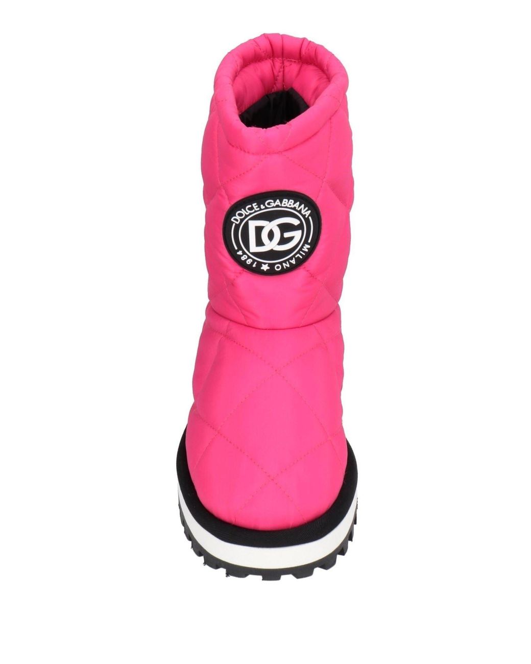 Dolce & Gabbana Pink Thick-Soled Round-Toe Ankle Boots