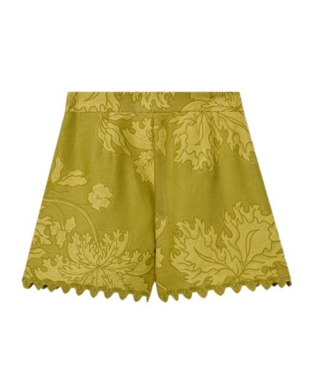 LaDoubleJ Green Good Butt Jacquard Lace-Trimmed Shorts