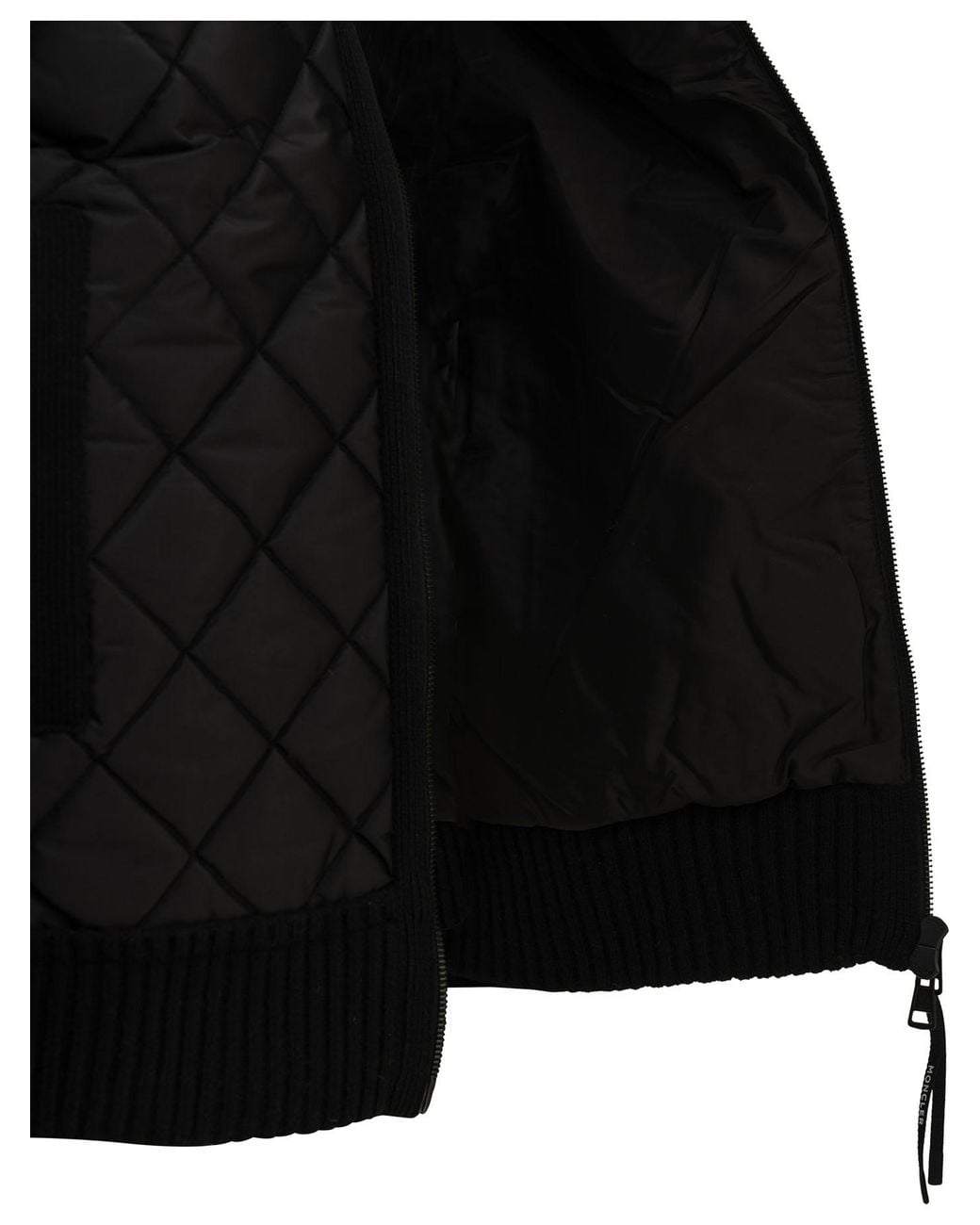 Moncler Black Quilted Zip-Up Cardigan for men
