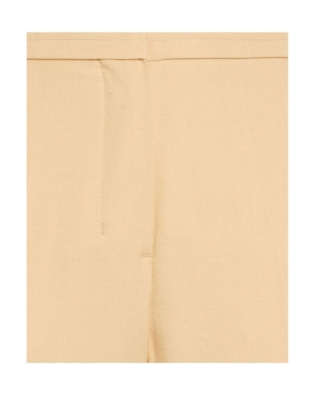 Jacquemus Natural Solid Color Casual Trousers