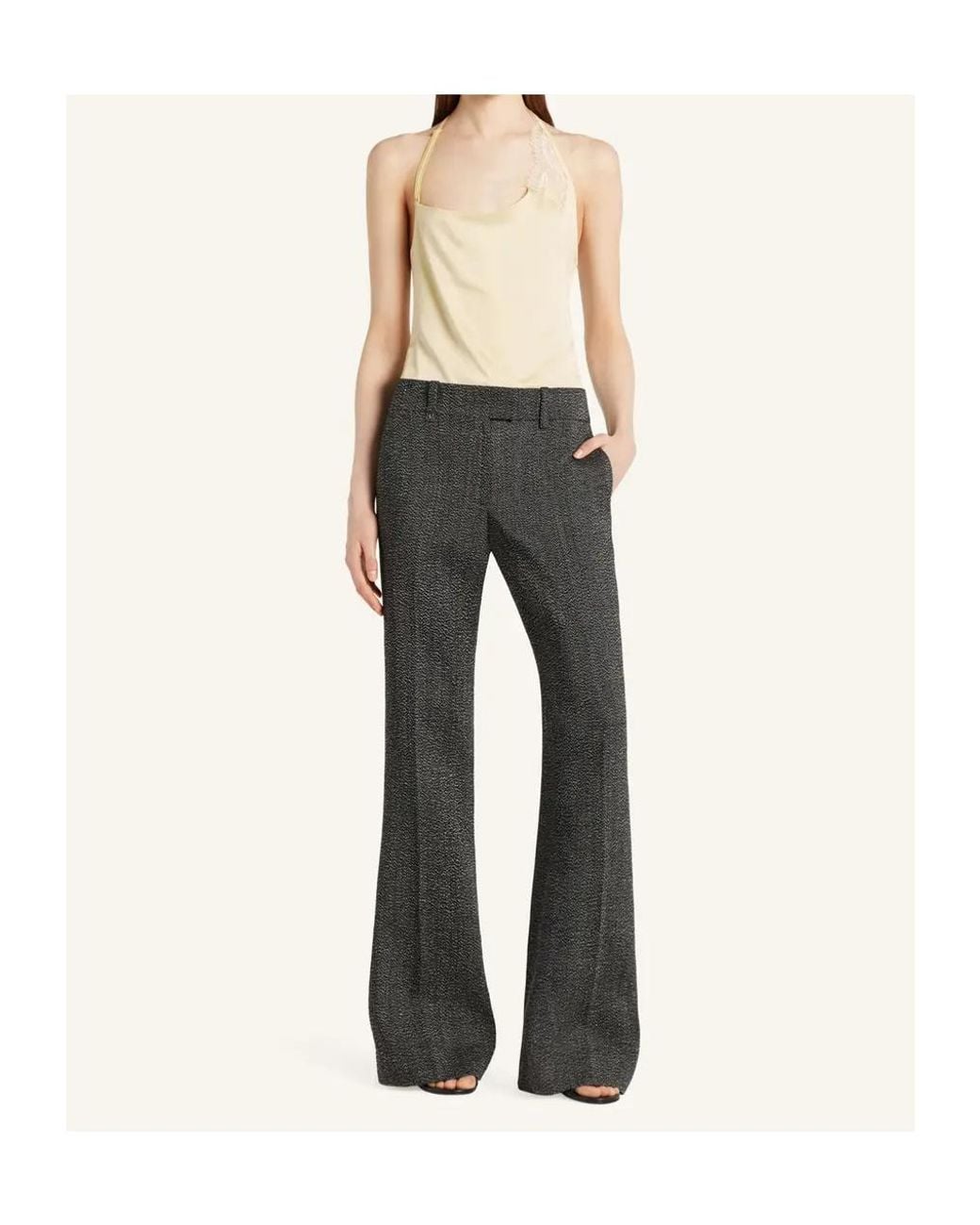 Courreges Natural Courrèges Lace Asymmetrical Top