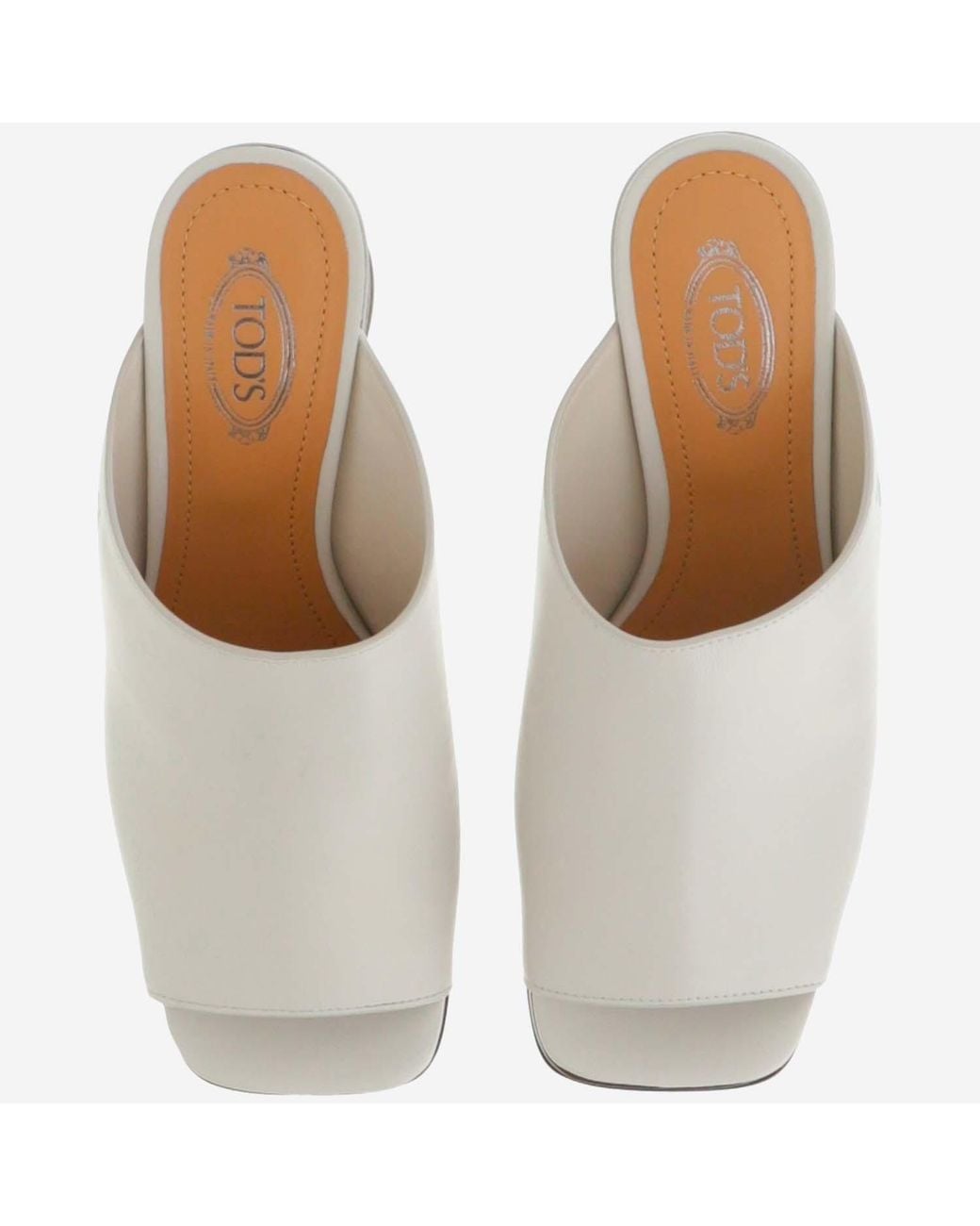 Tod's White Platform Slip-On Mules