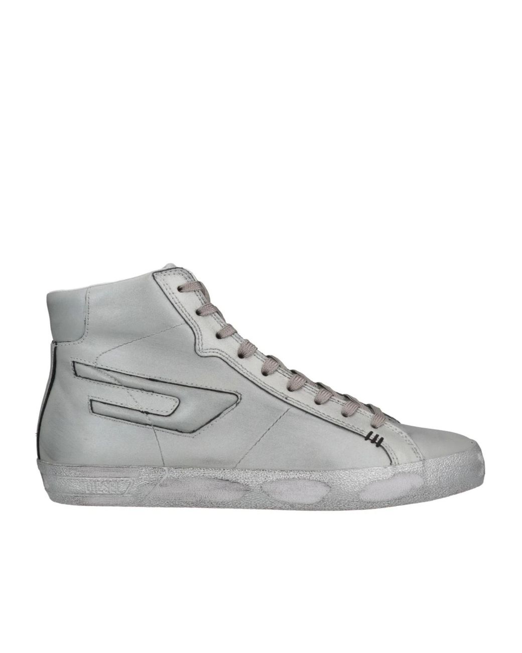 DIESEL White Metal High-Top Casual Shoes