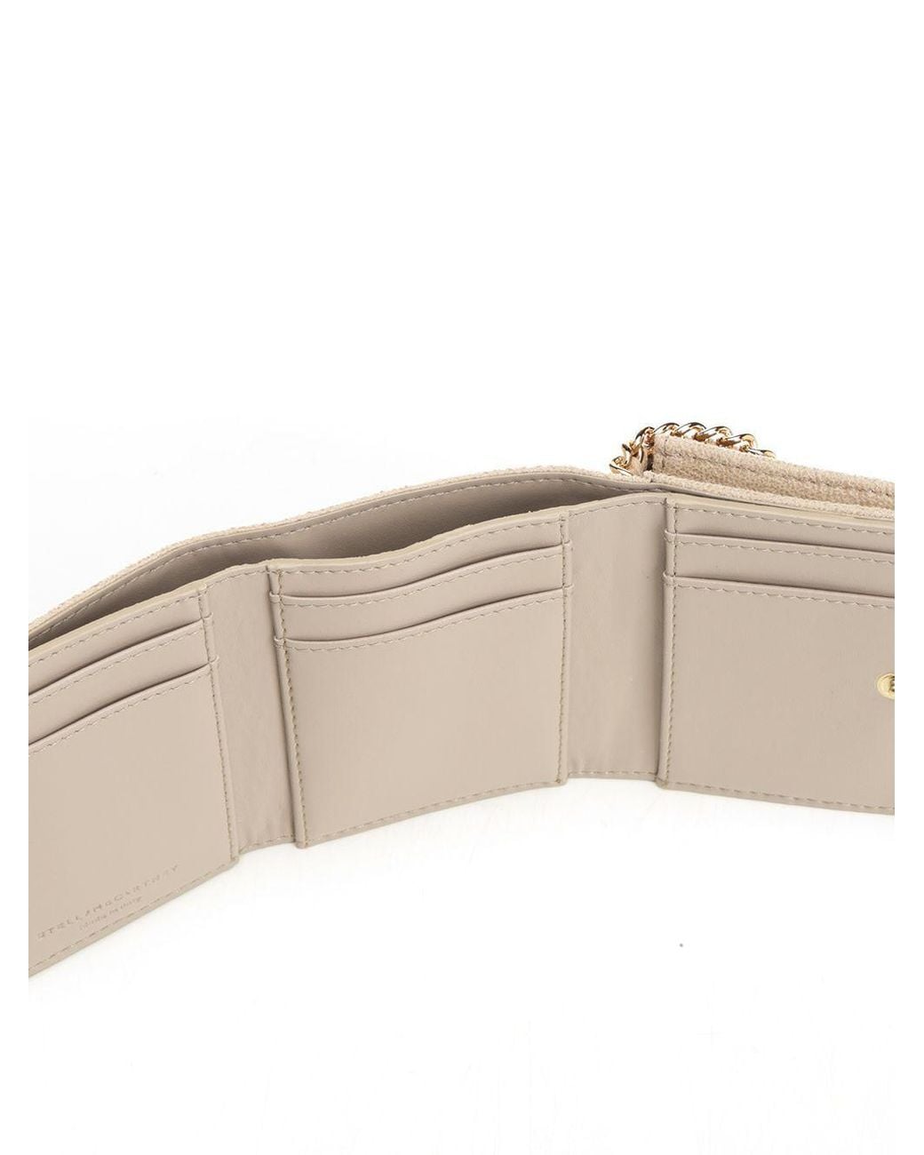 Stella McCartney Natural Falabella Chain Trifold Wallet