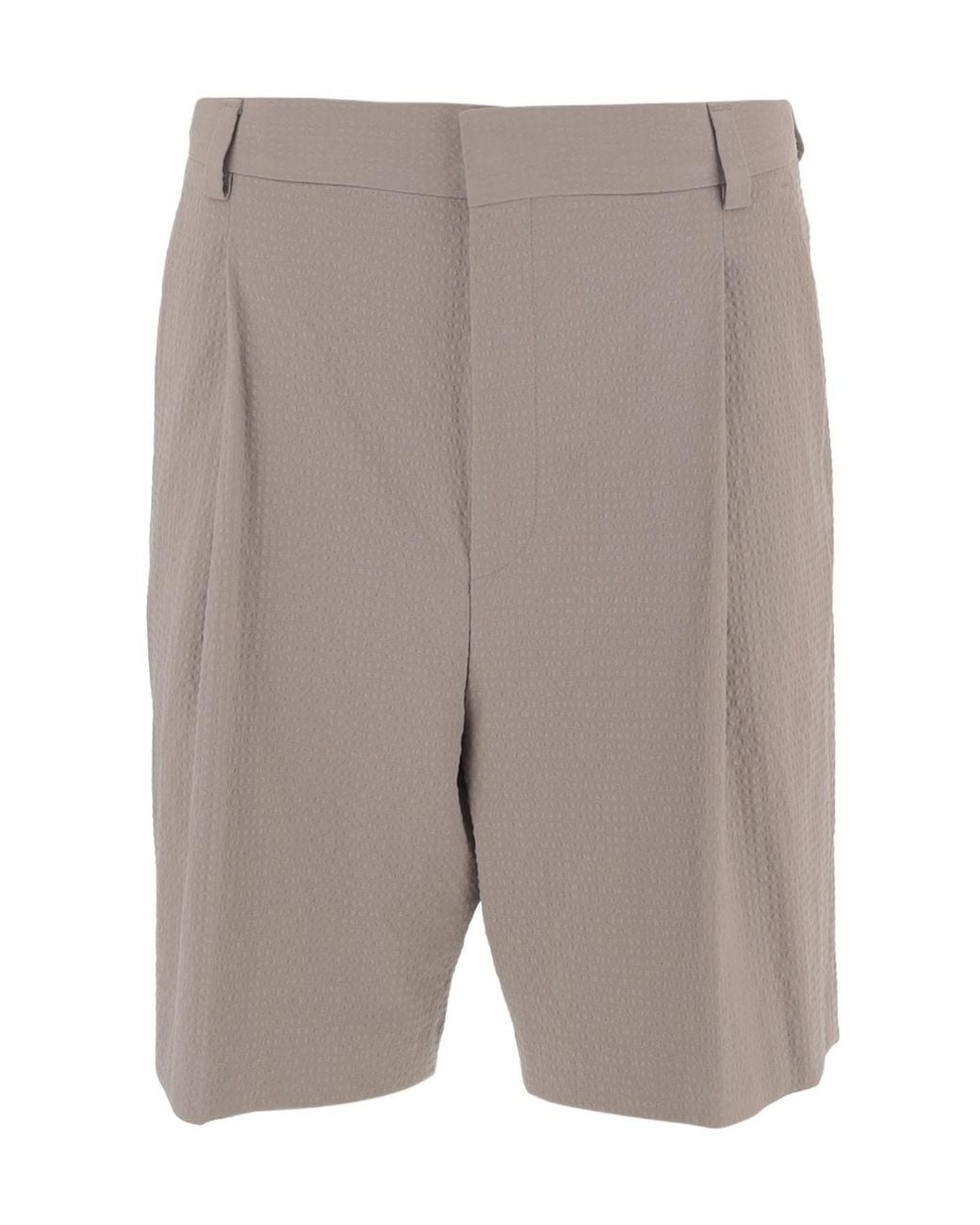 Boss Gray Tailored Pleated Shorts for men