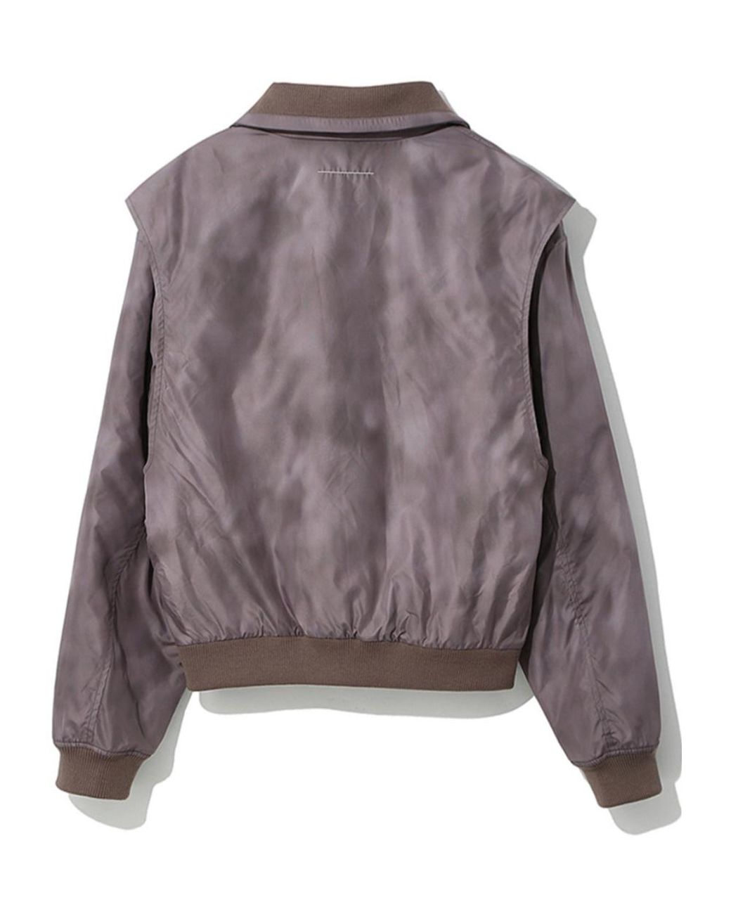 MM6 by Maison Margiela Brown Zip-Up Ribbed-Trim Jacket for men