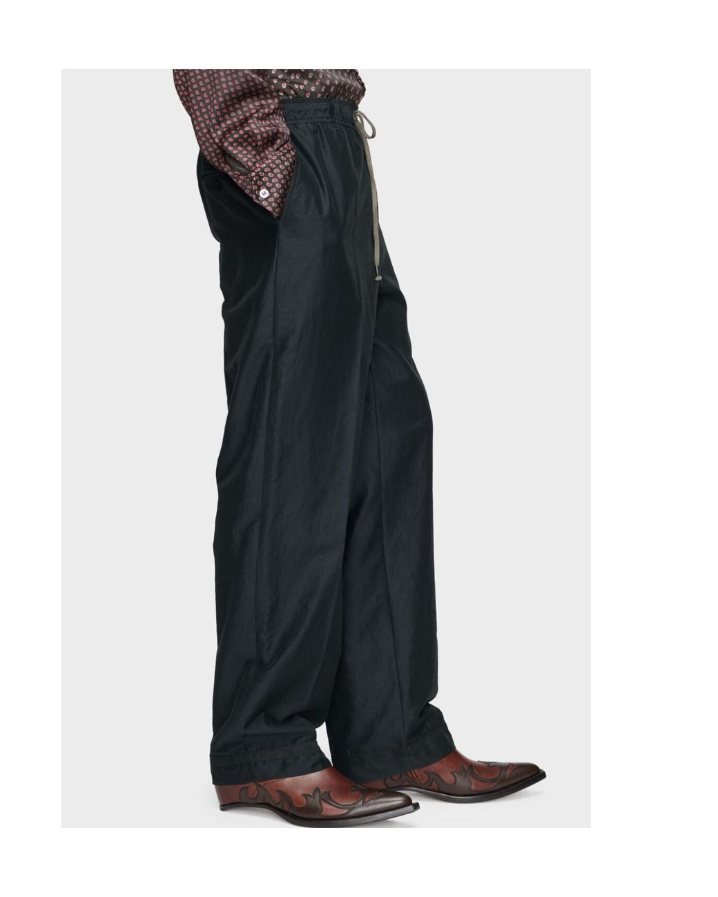 Maison Margiela Black Drawstring Waist Pants for men