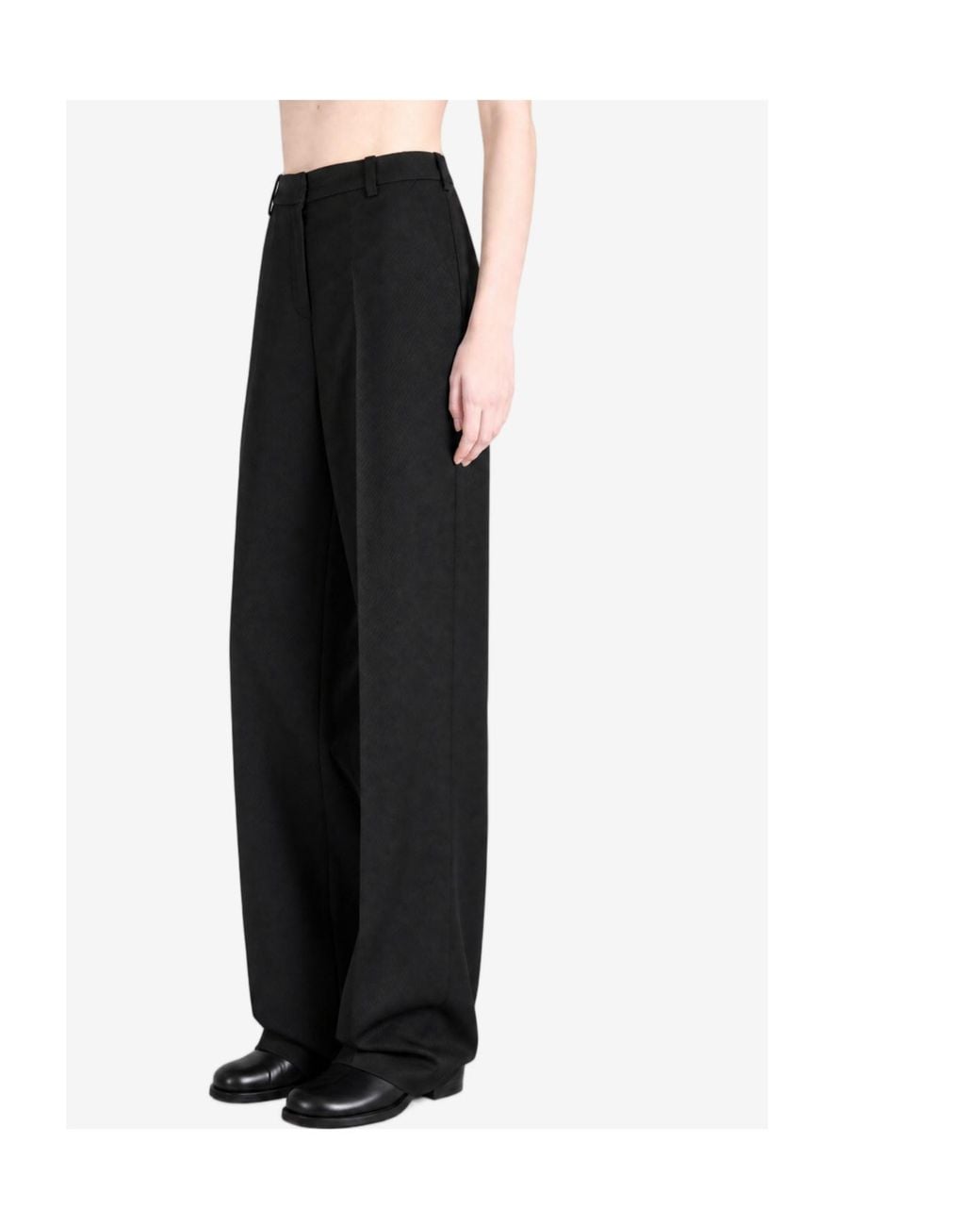 Calvin Klein Black Pressed-Crease Wide-Leg Trousers