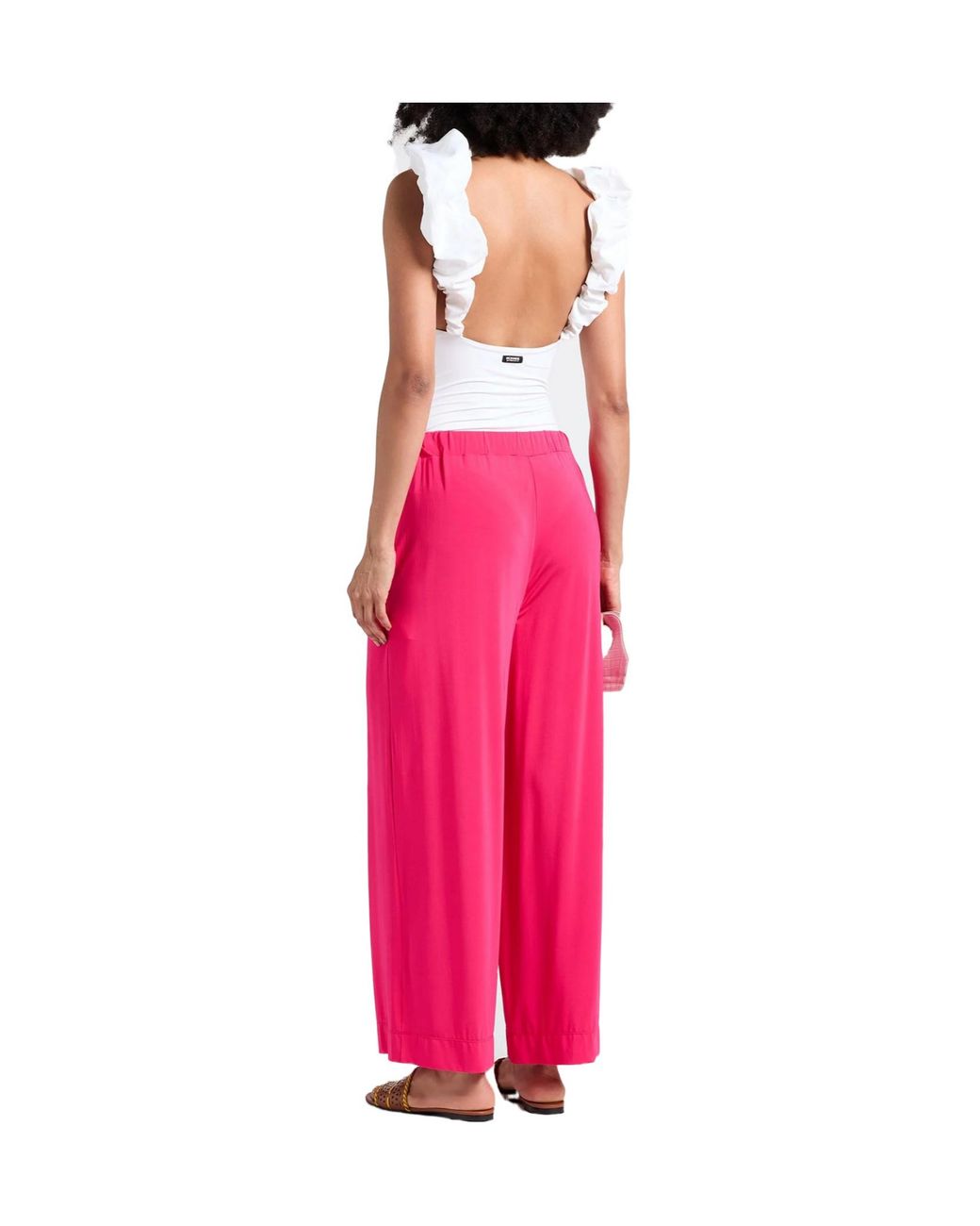 Max Mara Pink Solid-Color Casual Trousers