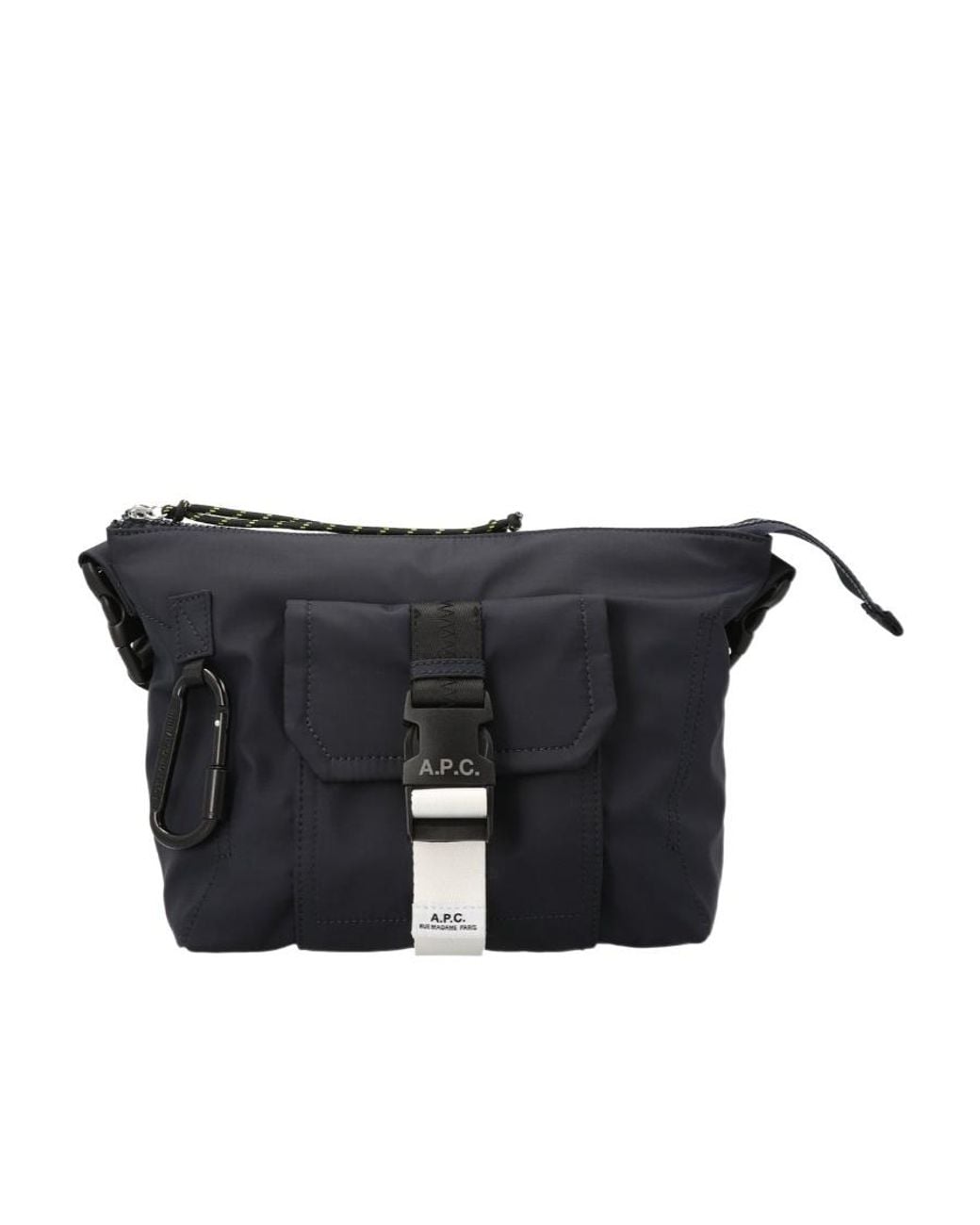 A.P.C. Black Logo Buckled Zipped Shoulder Bag for men