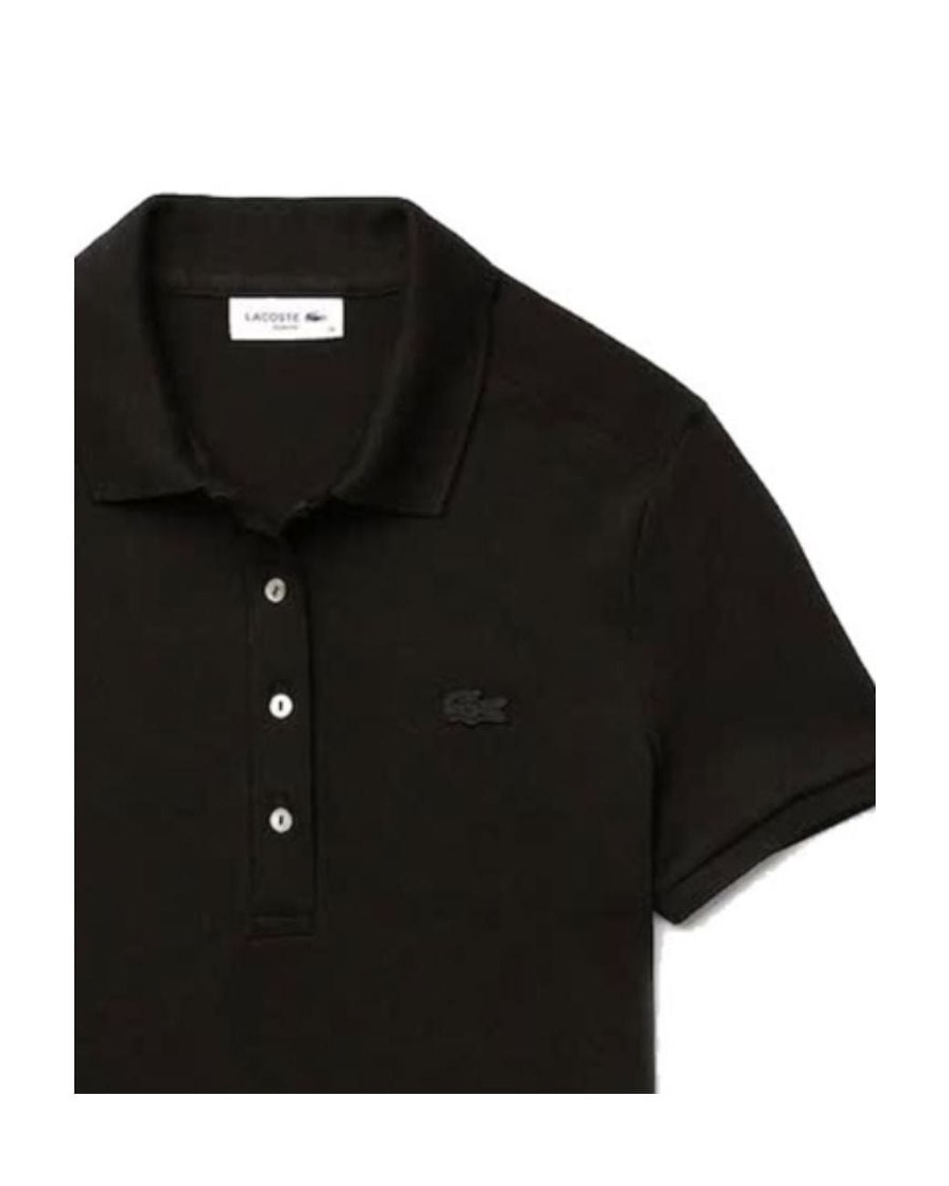 Lacoste Black L.12.D Slim Fit Stretch Mini Piqué Polo Shirt