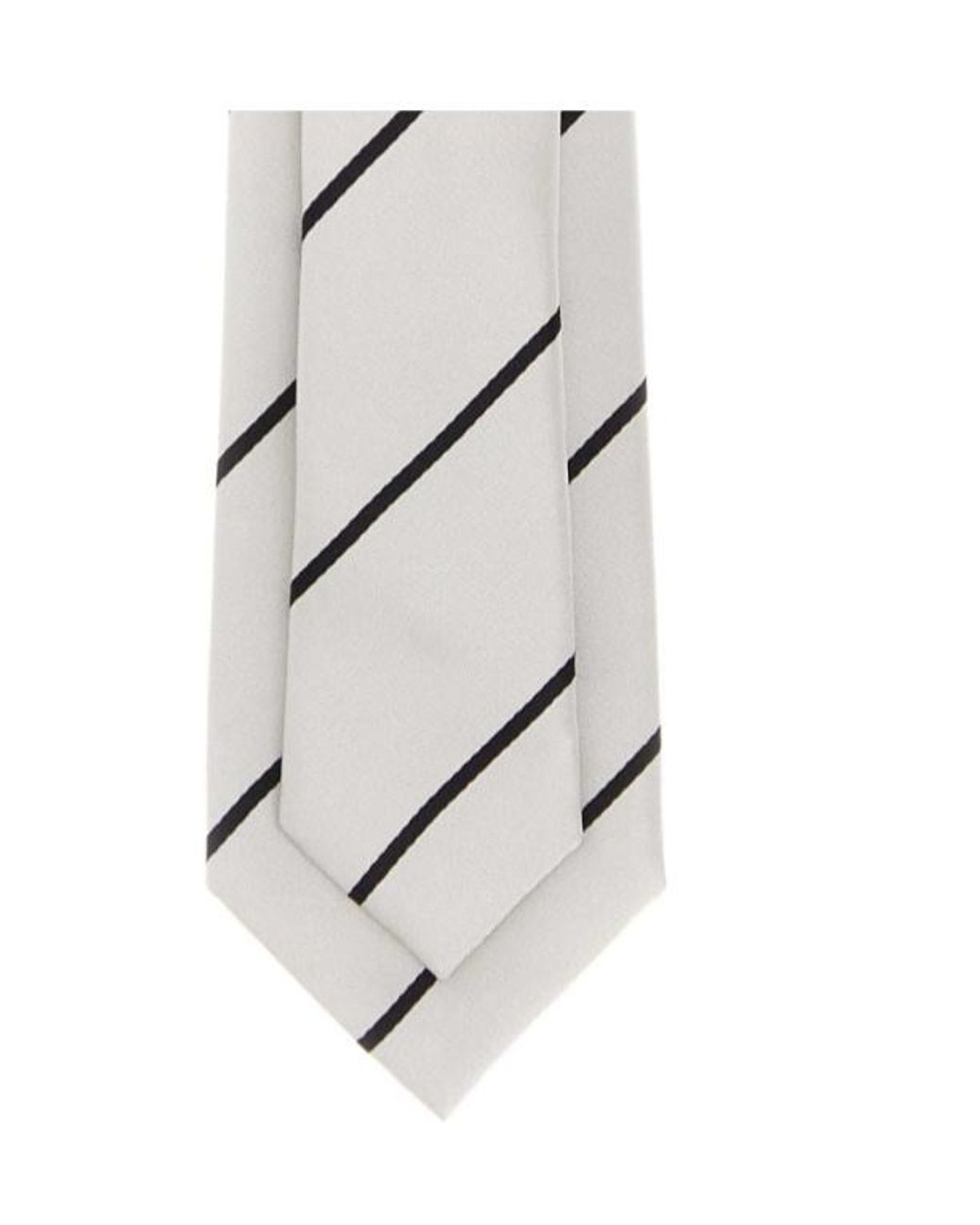 Tom Ford White Simply Regimental Silk Tie for men
