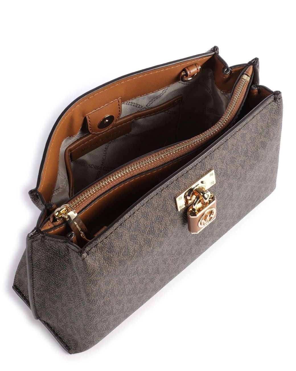 Michael Kors Brown Logo-Print Cross Body Bag