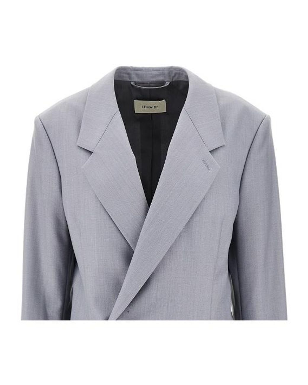 Lemaire Blue Long-Sleeved Double-Breasted Blazer