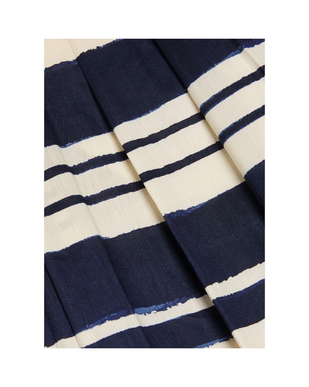 Veronica Beard Blue Striped Linen Wide-Leg Trousers