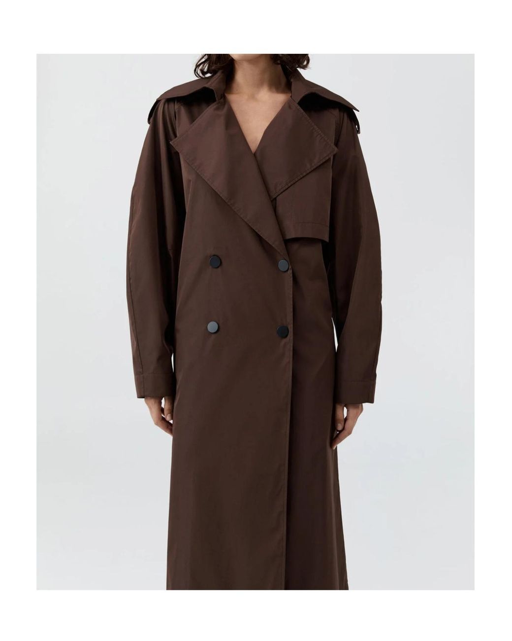 St. Agni Brown Double-Breasted Trench Coat
